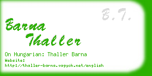 barna thaller business card